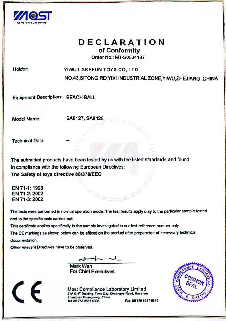 CE certificate