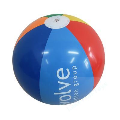 Classic rainbow color beach ball customized logo and size 